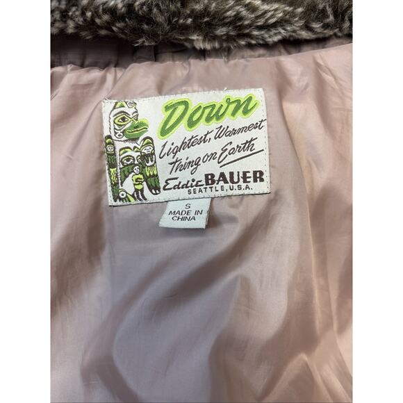 Retro Y2K Premium Heritage Revival Eddie Bauer Faux Fur Hood Down Puffer Jacket - Picture 6 of 16